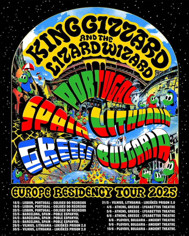 King Gizzard & The Lizard Wizard 2025 Europe Residency tour poster